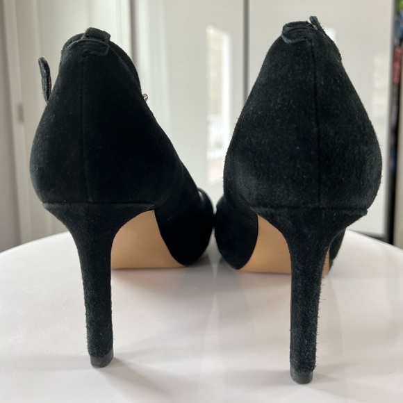 UKIES Nanogel Technology Black Soft Velvet Leather Heels W Silver Chain Size 8 - Picture 10 of 16